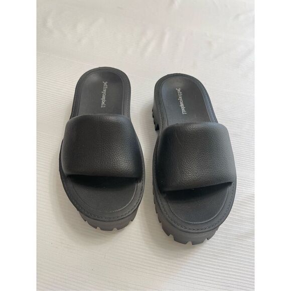 Jeffrey Campbell Platform Sandals Size 7 Black Chunky Y2K - Picture 1 of 8